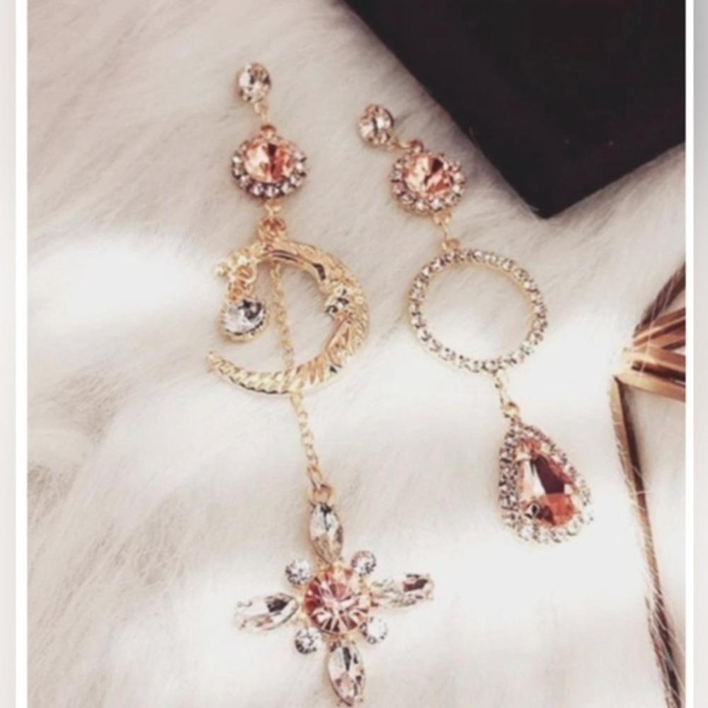 Moon Chandelier crystal earrings